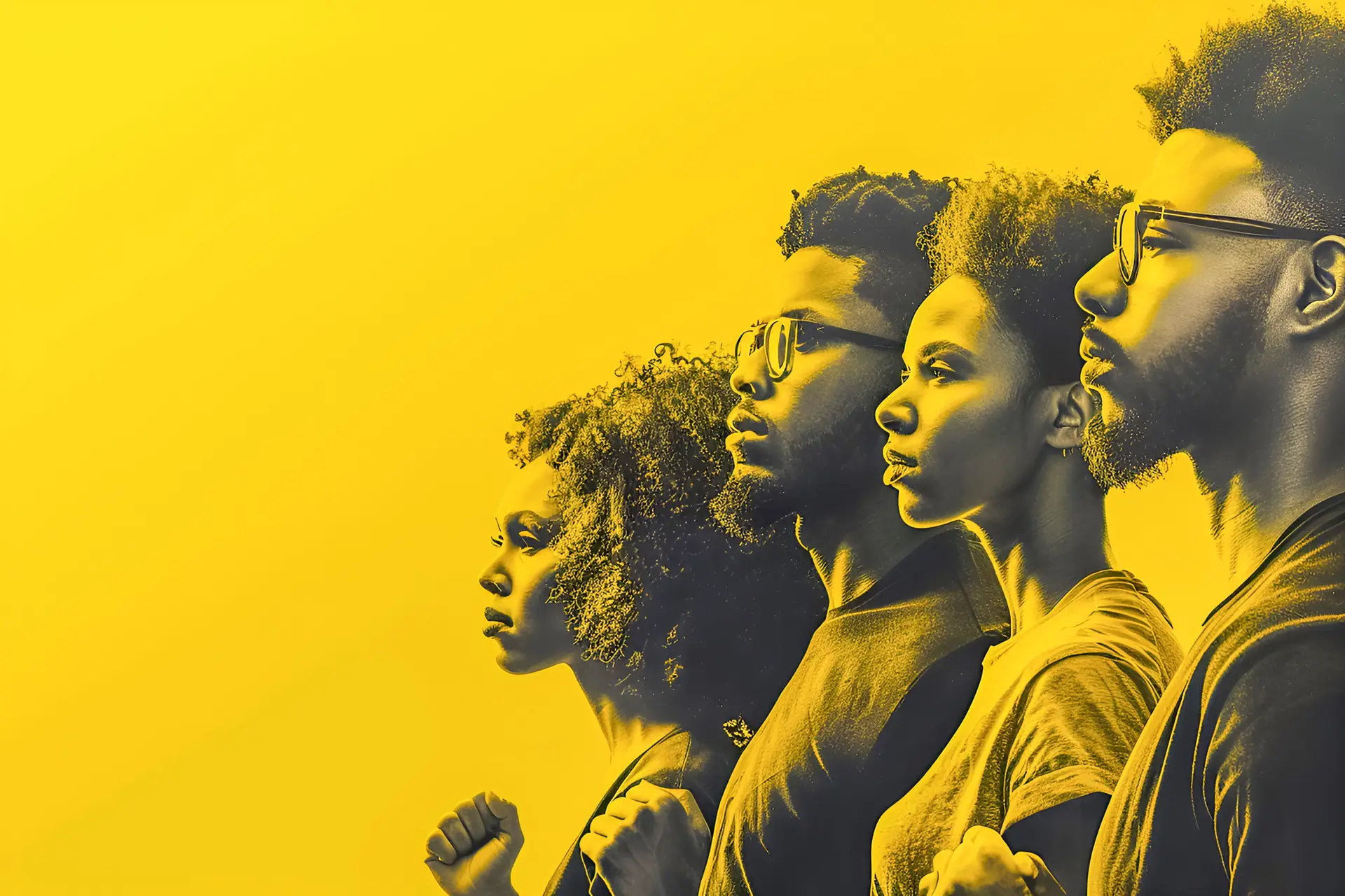 A bold illustration representing African youth leadership